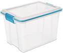 20-Quart Clear Gasket Box Storage Tote With Blue Aquarium Latches And Gasket