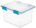 32-Quart Clear Gasket Box Storage Tote With Blue Aquarium Latches And Gasket
