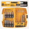 DeWALT Dw2503 Quick-Change Drill Bit Set, Steel, 20-Piece, For 3/8 In, 1/2 In Cordless And Corded Drills