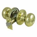 Privacy Door Knob Lockset, Steel, Polished Brass