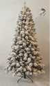7 Ft Flocked Snowy Pine Pre-Lit Tree With Clear Bulbs