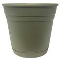 8-Inch Olive Green Poly Resin Riverland Planter With Saucer