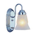 Vanity Light Fixture, 60 W, 1-Lamp, A19 or CFL Lamp, Steel Fixture, Chrome Fixture