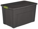 35-Gallon Flat Gray Plastic Storage Tote With Soft Fern Latches