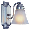 Vanity Light Fixture, 60 W, 1-Lamp, A19 or CFL Lamp, Steel Fixture, Brushed Nickel Fixture