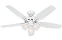 52-Inch 5-Blade Snow White Builder Plus Ceiling Fan With Light