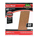 9-Inch X 11-Inch 60-Grit Bare Wood Sanding Sheet, 25-Pack
