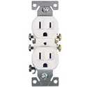 White Grounded Straight Blade Duplex Receptacle