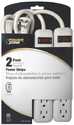 White 6 Outlet 125 Volt Power Outlet Strip Pack Of 2