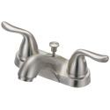 Brushed Nickel 2-Handle Bathroom Sink Faucet With Drain, 4 in. Centerset - WaterSense® Certified