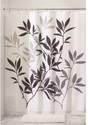 72-Inch Black/Gray Leaves Shower Curtain