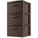 Weave Tower — 3-Drawer, Plastic, 12-5/8 in. OAW, 15 in. OAH, 24 in. OAD