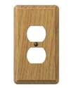 Contemporary Light Oak Wood 1-Gang Outlet Wall Plate