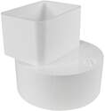 2-Inch x 3-Inch x 4-Inch White Vinyl Downspout Adapter