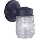 1-Light Black And Clear Jelly Jar Fixture