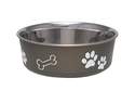 Extra-Large Espresso Bella Bowl With Bone/Paw Print Design