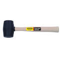 18-Ounce Black Rubber Mallet With Wooden Handle