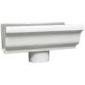 White Aluminum Gutter End W/Outlet 5 in