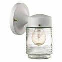 Porch Light Fixture, 60 W, CFL Lamp, A19 Bulb, White