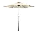 9-Foot Taupe And White Striped Market Umbrella