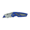 Utility Knife, 2-1/2 In L Blade, 1-Blade, Straight Blue Handle