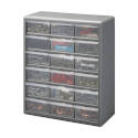 14-7/8 x 18-1/2-Inch Gray Plastic 18-Drawer Storage Cabinet  