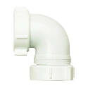 Drain Pipe Elbow, 1-1/2-Inch Slip Joint, White