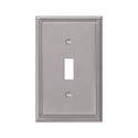 Metro Line Brushed Nickel Cast Metal 1-Toggle Wall Plate