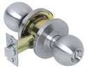 Push-Button Lock Commercial Privacy Door Knob 2-3/4 In Satin Chrome
