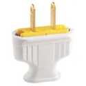 125-Volt White Non-Grounded Flat Handle Electrical Plug