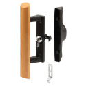Handleset, Aluminum/Wood, For: 1 in THK Glass Sliding Doors