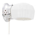 Wall Light Fixture, 60 W, 1-Lamp, A19 or CFL Lamp, Steel Fixture, Chrome Fixture
