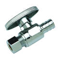Stop Valve, 1/2 x 3/8 In Pex Barb X Compression, Brass, Chrome