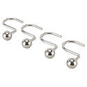 Brushed Nickel Ball Shower Curtain Hook, 12-Pack