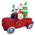 8-Foot Green/Red LED Light/Music Inflatable Truck       