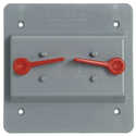 2-Gang Gray Weatherproof Vertical Two Toggle Switch Box Cover