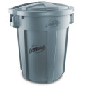 32-Gallon Gray Trash Can with Snap-On Lid
