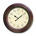 9.5-Inch Almond Round Frame Wood Wall Clock