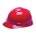 Red 4-Point Textile Suspension Hdpe Shell Hard Hat  