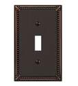 Imperial Bead Aged Bronze Cast Metal 1-Toggle Wall Plate