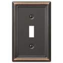 Chelsea Aged Bronze Steel 1-Toggle Wall Plate
