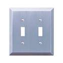 Century Brushed Nickel Steel 2-Toggle Wall Plate