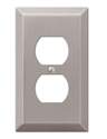 Century Brushed Nickel Steel 1-Gang Outlet Wall Plate
