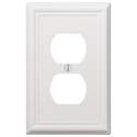 Chelsea White Steel 1-Duplex Outlet Wall Plate