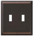 Century Aged Bronze Steel 2-Toggle Wall Plate