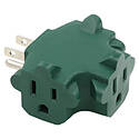 Power Block Adapter 3-Outlet Green
