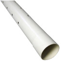 White Bell End DWV Perforated Sewer & Drain Pipe, 4" x 10'