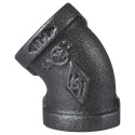 3/4 in. FIP x 3/4 in. FIP Malleable Iron Black Pipe Elbow Fitting, 45°  -  Schedule 40, 1-Pack