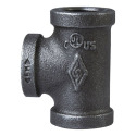 1 in. x 1 in. x 1 in. Malleable Iron Black Pipe Tee Fitting - Threaded, Schedule 40, 1-Pack