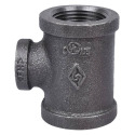 1 in. x 1 in. x 1/2 in. Malleable Iron Black Pipe Tee Fitting - Threaded, Schedule 40, 1-Pack
